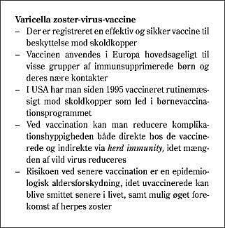 Skoldkoppesygdom og -vaccine Ugeskriftet.dk
