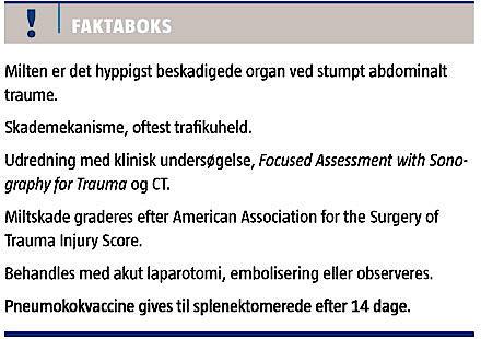 Diagnostik behandling stumpe milttraumer Ugeskriftet.dk